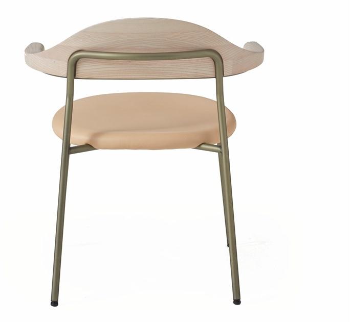 BassamFellows Мягкое кресло из нержавеющей стали и дерева Bicorn Cb-59u - Вид №4