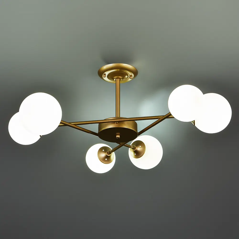 Люстра потолочная Arte Lamp Marco 6 ламп 20 м² цвет золотистый 82717043 STLM-2118411  - Вид №1