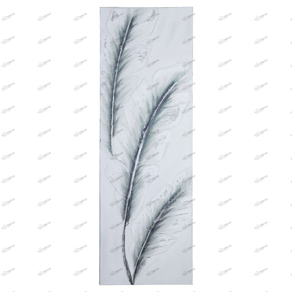 Картина на холсте перья 30х90 см Tomas Stern TOMAS STERN  00-3872601 Белый;серый;разноцветный 