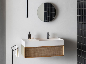 Подвесной шкаф для умывальника с ящиками с держателем для полотенец