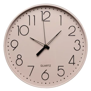Часы настенные круглые пластик цвет розовый бесшумные ø30.5 см