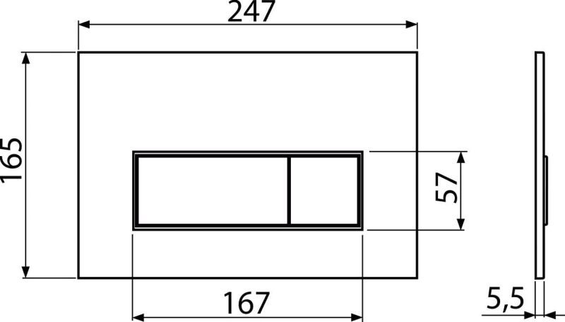 Кнопка управления для скрытых систем инсталляции, белый-мат ALCAPLAST M576 - Вид №1