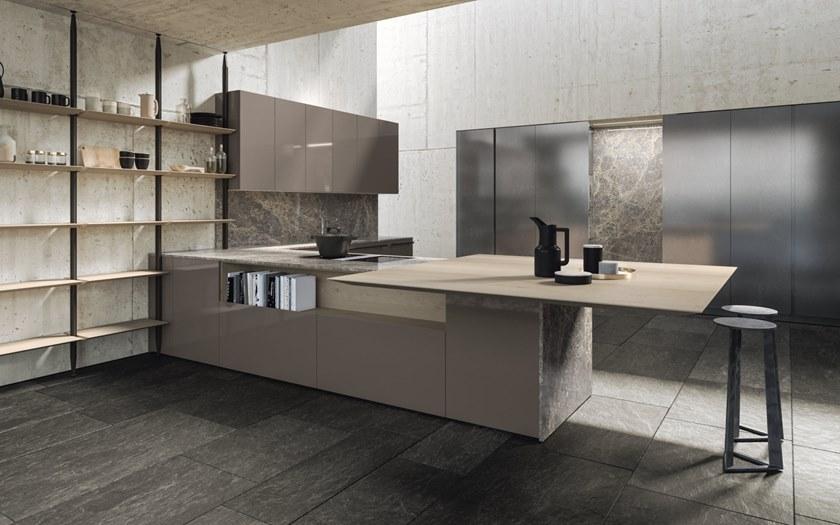 Alta Cucine Лакированная кухня с полуостровом Sistema 22.2 sun-id-1387473 - Вид №1