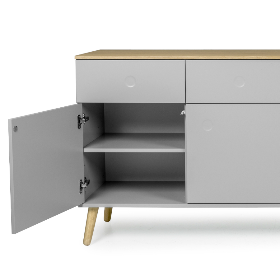 Сервант Tenzo Dot, 86х192х43 см, дуб, серый 1678612 - Вид №5