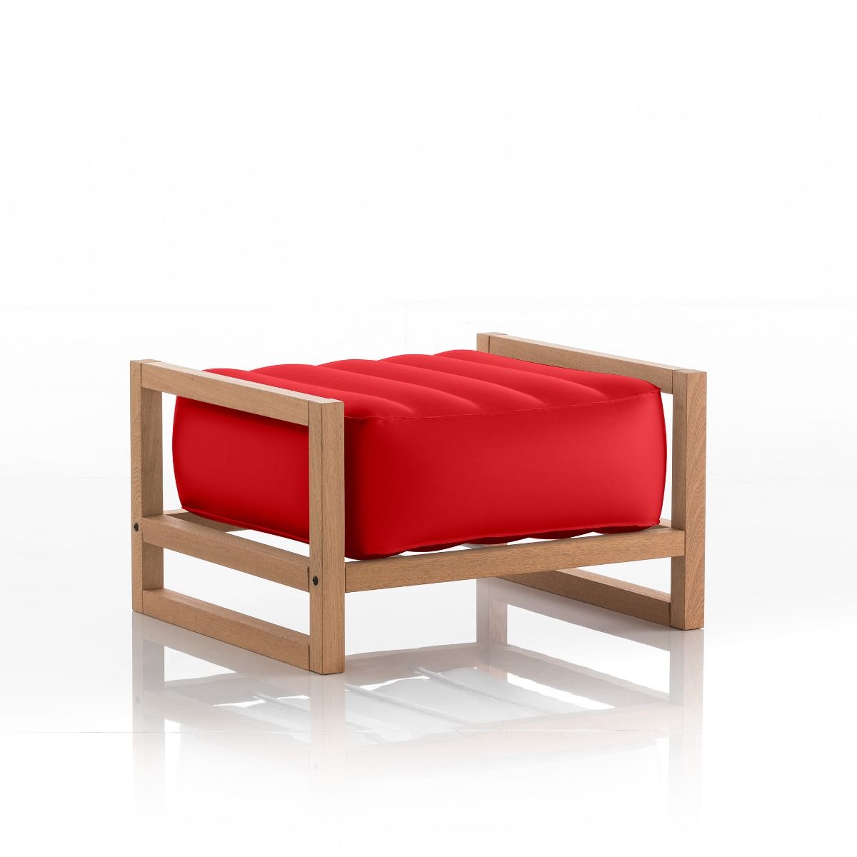 MOJOW Непрозрачный пуф YOKO WOOD Красный PYKCB08RC