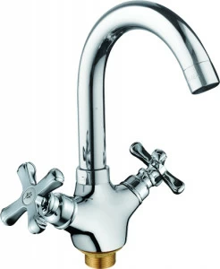 Смеситель для кухни Rush Bianki BI7650-23 с высоким поворотным изливом, хром