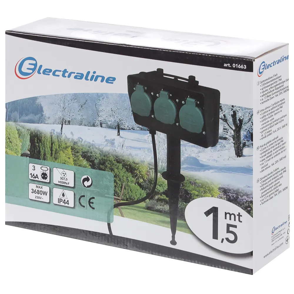Удлинитель Electraline с защитой от влаги IP44, 3 розетки, 1.5 м 81952820 STLM-1525175 - Вид №3