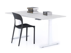 Прямоугольный стол с регулируемой высотой в меламине с электрическим движением