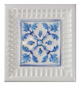 Плитка с одноцветной росписью