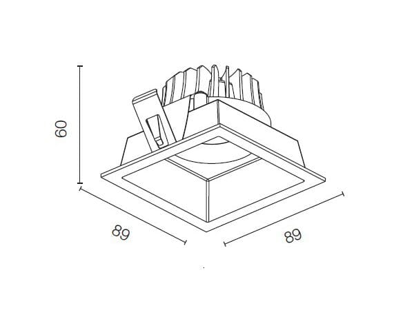Потолок заливки формы алюминиевый квадратный утопленный прожектор WayPoint MID ARCH-00074620 - Вид №1