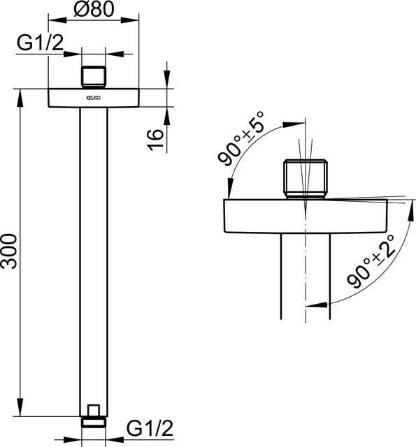 51689170100 Душевой кронштейн DN 15 KEUCO Brausen und Brausezubehör - Вид №11