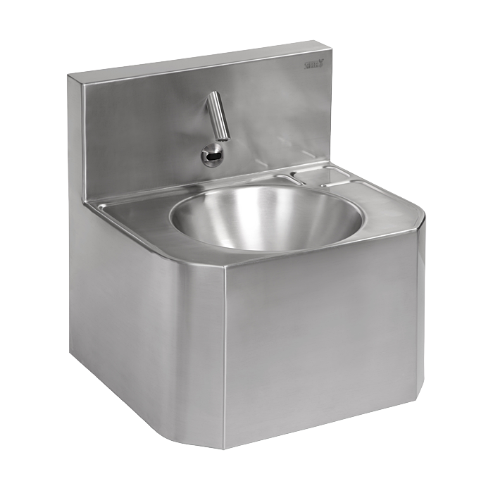 93722 Антивандальный нержавеющий автоматический умывальник, для подачи холодной и теплой воды, 6 В SANELA 