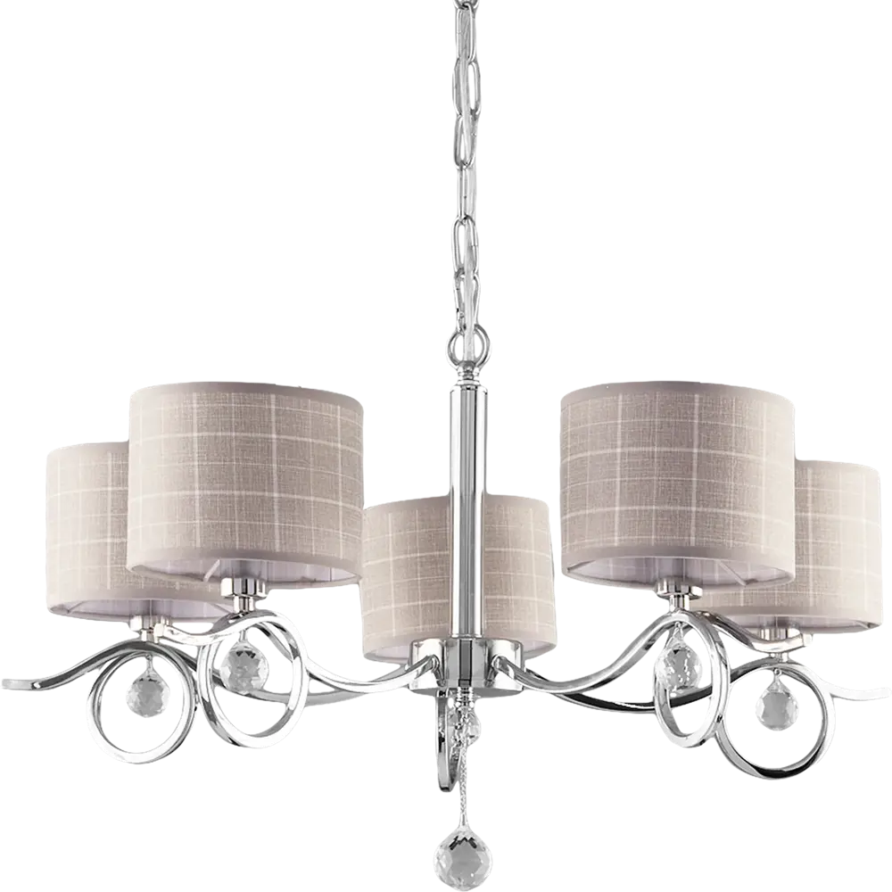 Люстра Freya Aurora: 5-рожковая потолочная в хроме и сером 89168090 STLM-0079383 - Вид №2