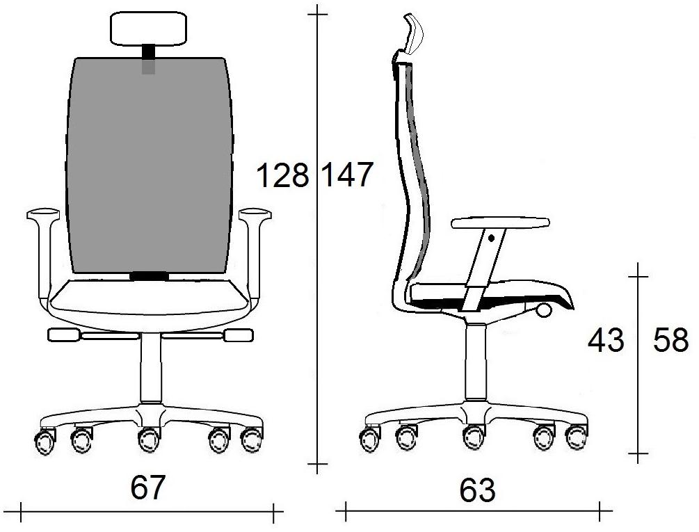 TALIN Регулируемое по высоте кресло руководителя с 5 спицами и подголовником sun-id-1460011 - Вид №2
