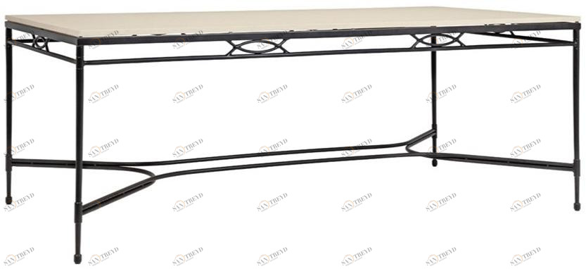 JANUS et Cie Прямоугольный обеденный стол из смолы и нержавеющей стали Amalfi sun-id-1416783