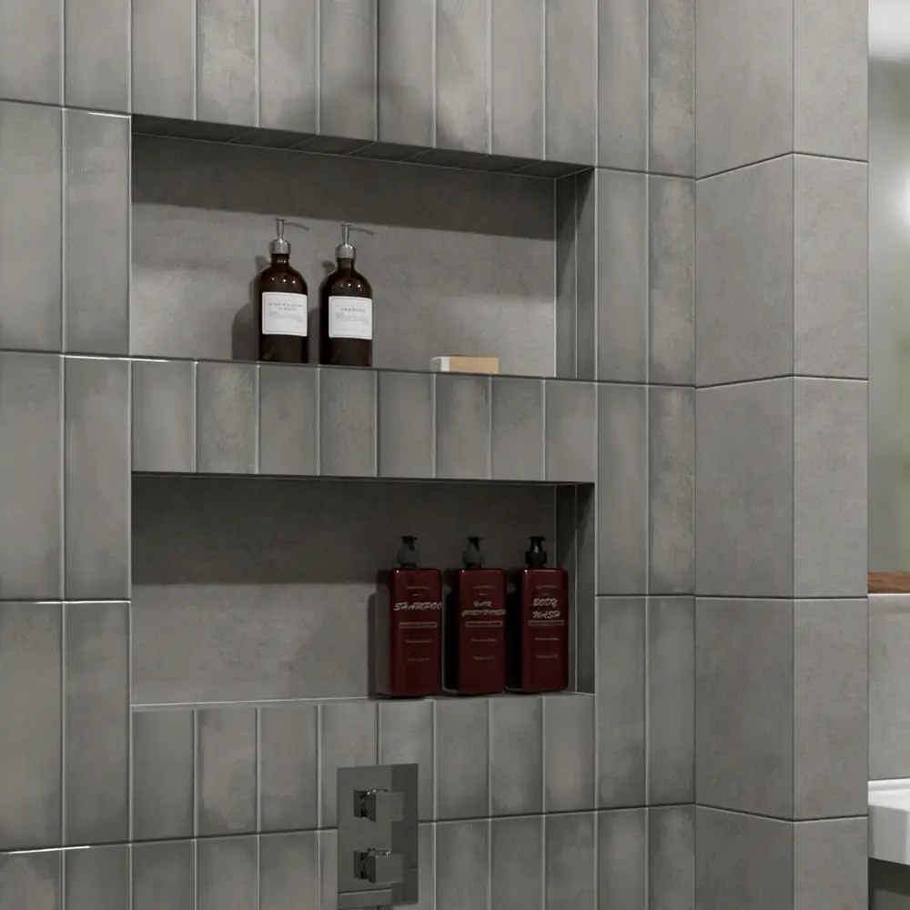 Настенная плитка Azori Cruise графитовая глянцевая для ванной 89401957 STLM-1576451