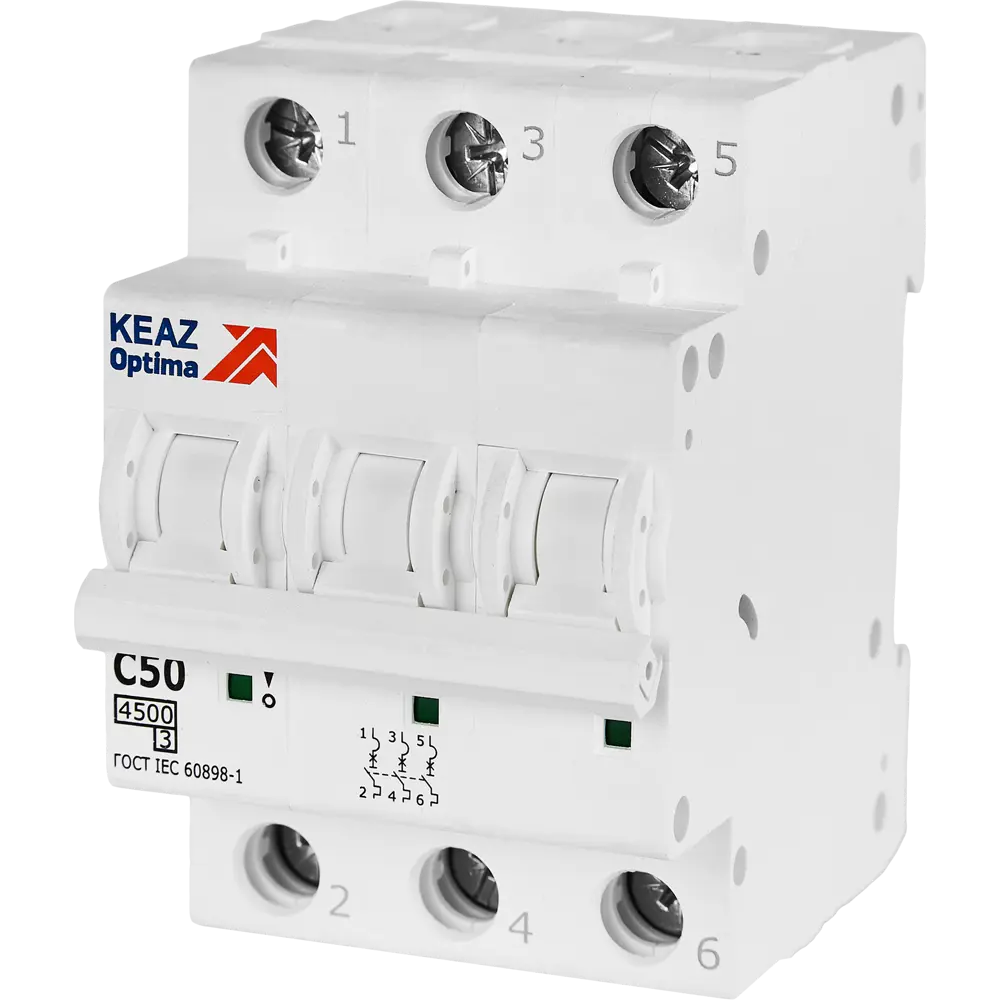 Автоматический выключатель КЭАЗ Opti Din BM63 3P 50А для надежной защиты электросети 89206642 STLM-1335948