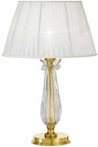 Possoni Illuminazione Настольная лампа из чистого золота с хрусталем и абажуром Valentina 269/lp