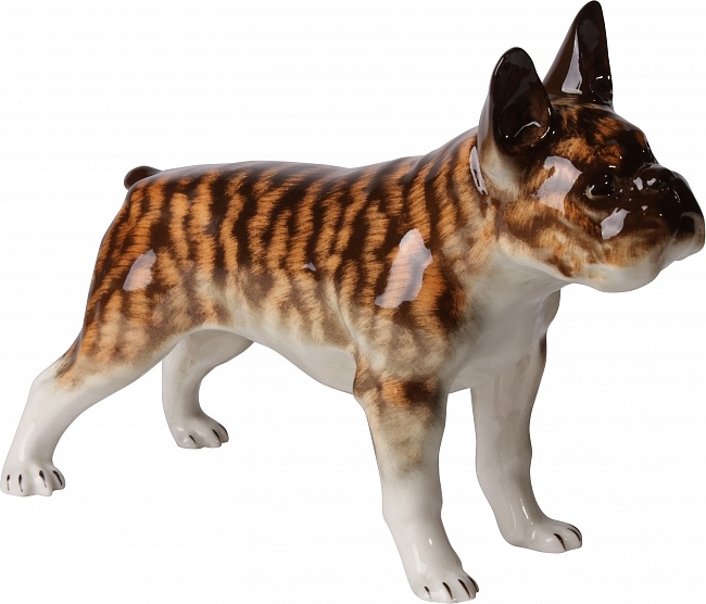 80381 Императорский фарфоровый завод Скульптура "Французский бульдог" Фарфор твердый 