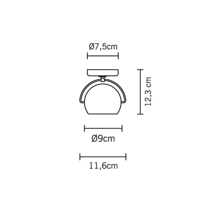 Светильник настенно-потолочный синий Fabbian D57G1331 FABBIAN  00-3882503 Синий  - Вид №3
