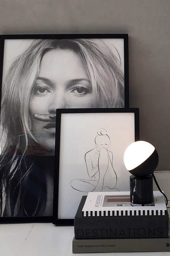 Лампа настольная Fabian Mini, мрамор, черное матовое основание Frandsen 250614030001 - Вид №2