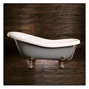 Ванна Akcjum Rectime 170 WR-02-05-Br-M овальная серая с золотыми ножками
