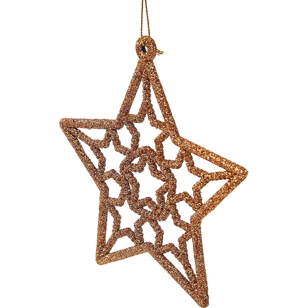 87036507 Елочная игрушка Звезда 13x12 цвет коричневый STLM-0958743 Santreyd  - Вид №2