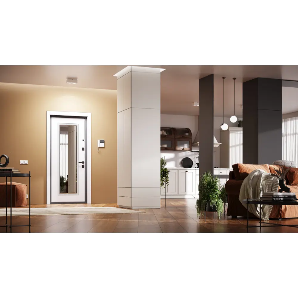 Дверь входная металлическая Гибсон 95x205 см правая скай беленый с зеркалом TOREX STLM-2023843 - Вид №17