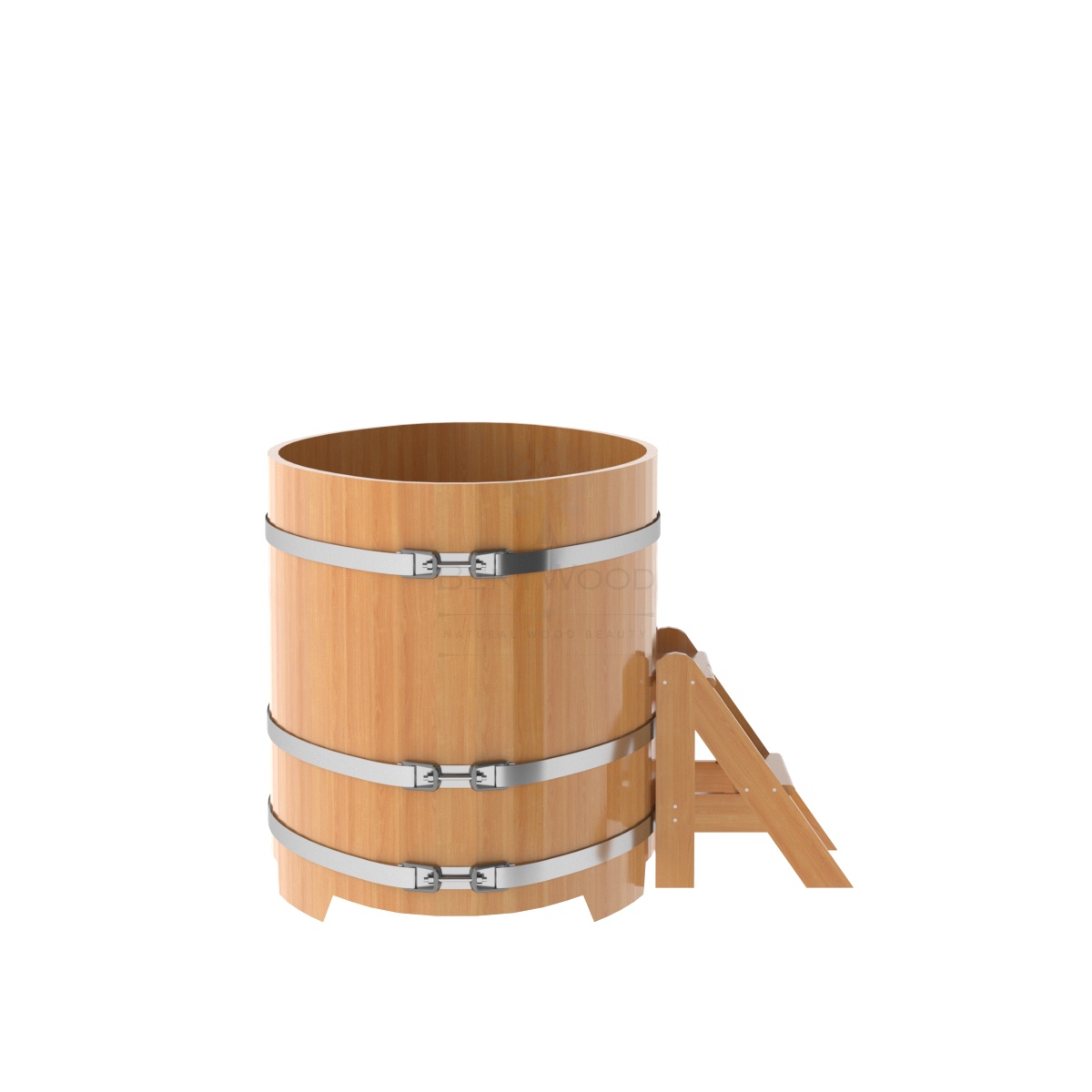 1157 Купель овальная из лиственницы 0,92х1,66х1,0 натуральная премиум Alyarus  - Вид №2