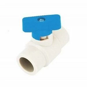 Кран шаровый KALDE D20 MINI белый с синей ручкой