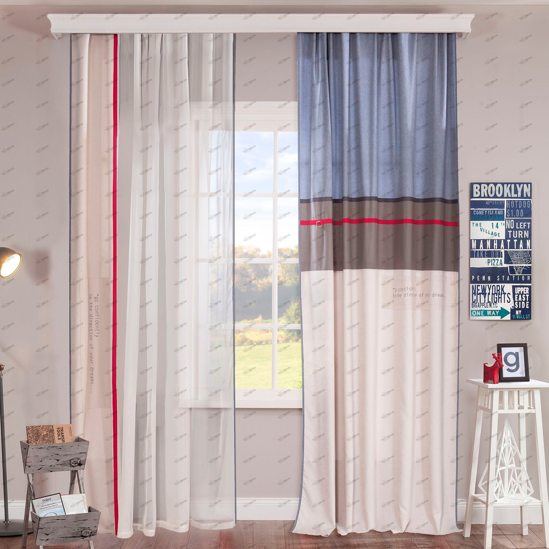 Тюль для детской 160х260 см Trio, 1 полотно CILEK TRIO 00-3832617 Белый Santreyd