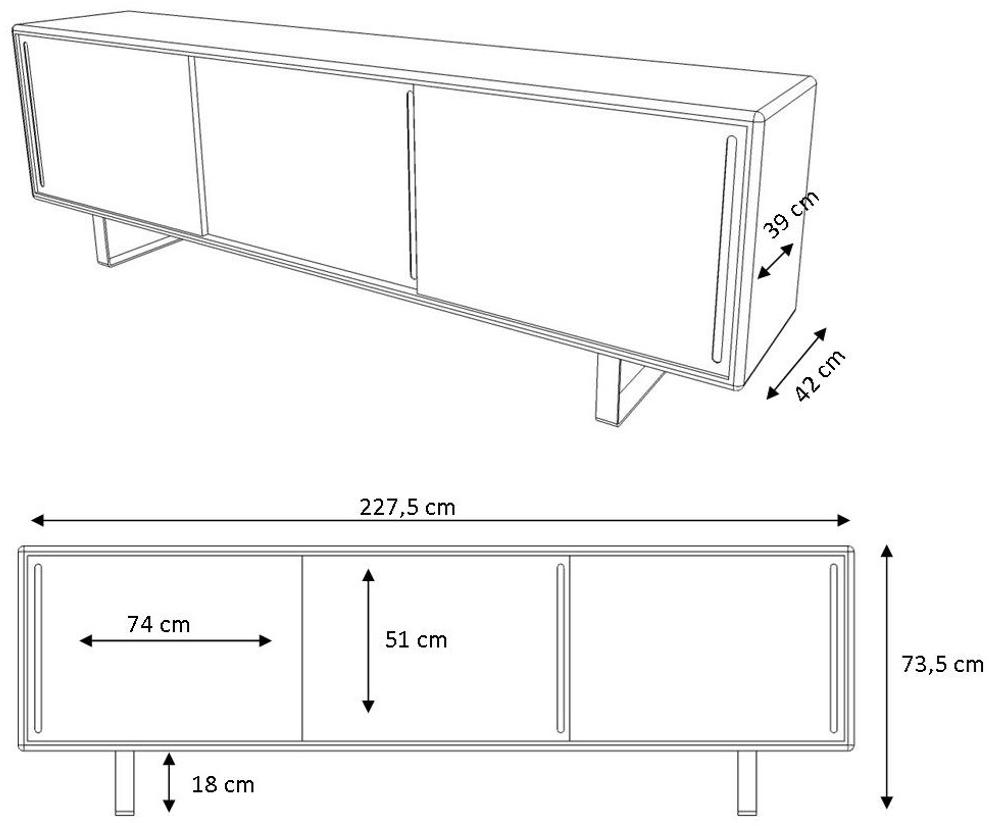 müller möbelfabrikation Буфет металлический с раздвижными дверцами sun-id-1385262 - Вид №3