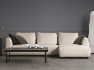 Секционный тканевый диван с полуостровом