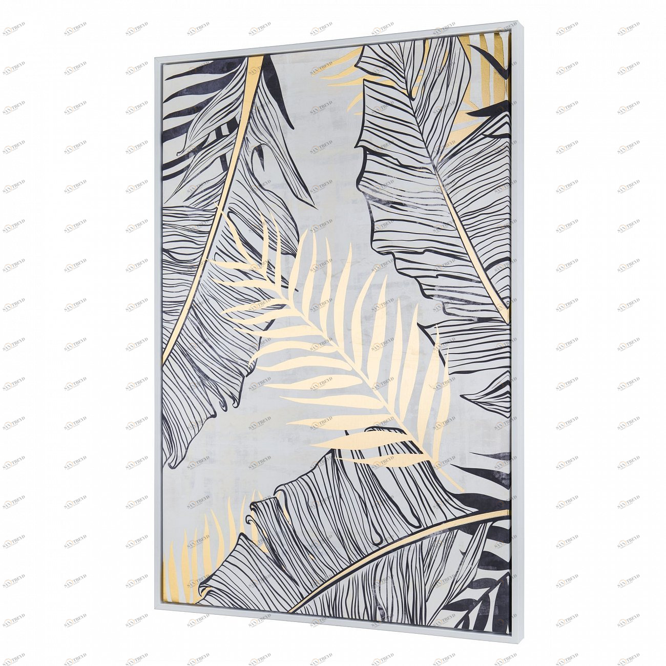 Панно интерьерное с белым подрамником из дерева 90х60 см черно-золотое Tomas Stern TOMAS STERN  00-3872659 Золото;черный;разноцветный 