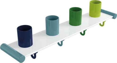 800.03.400 Подставка для зубных щеток с крючками, 4 места HEWI Kids