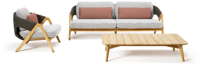 Ethimo Садовое кресло из тика и плетеной веревки Knit sun-id-1399547 - Вид №4