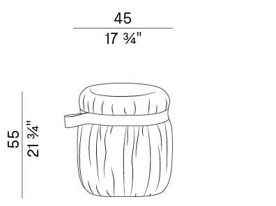 Круглый пуф из ткани Potocco Herm ARCH-00060531 - Вид №1