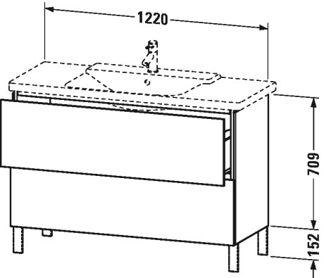 LC660308585 Тумбочка напольная L-Cube #LC6603 1220 x 481 мм Белый глянцевый лак Duravit - Вид №2