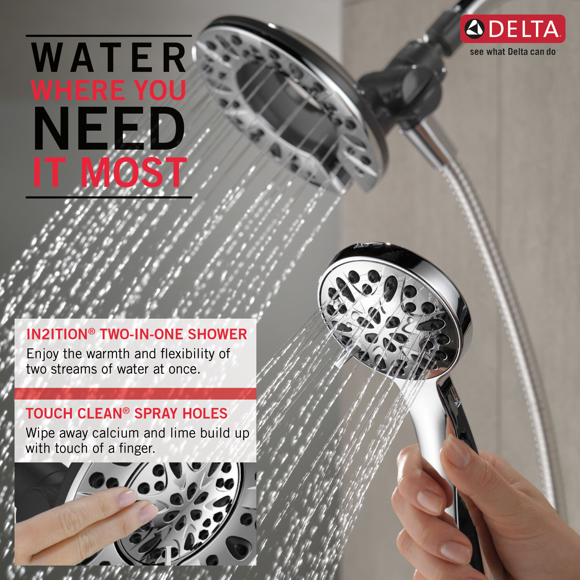 75490 In2ition® Душ два в одном с 4 настройками Delta Faucet DELTA Хром - Вид №1