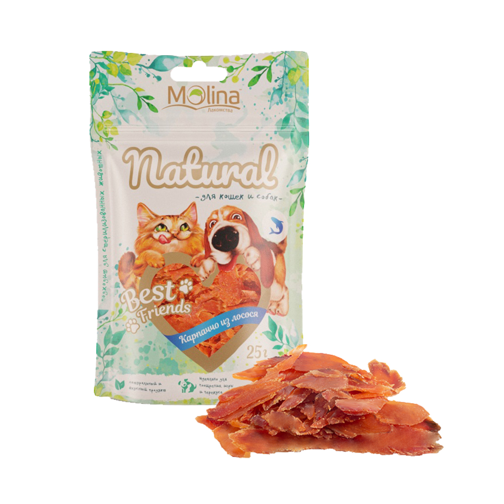 ПР0058758 Лакомство для кошек Best Friends Карпаччо из лосося 25г Molina 