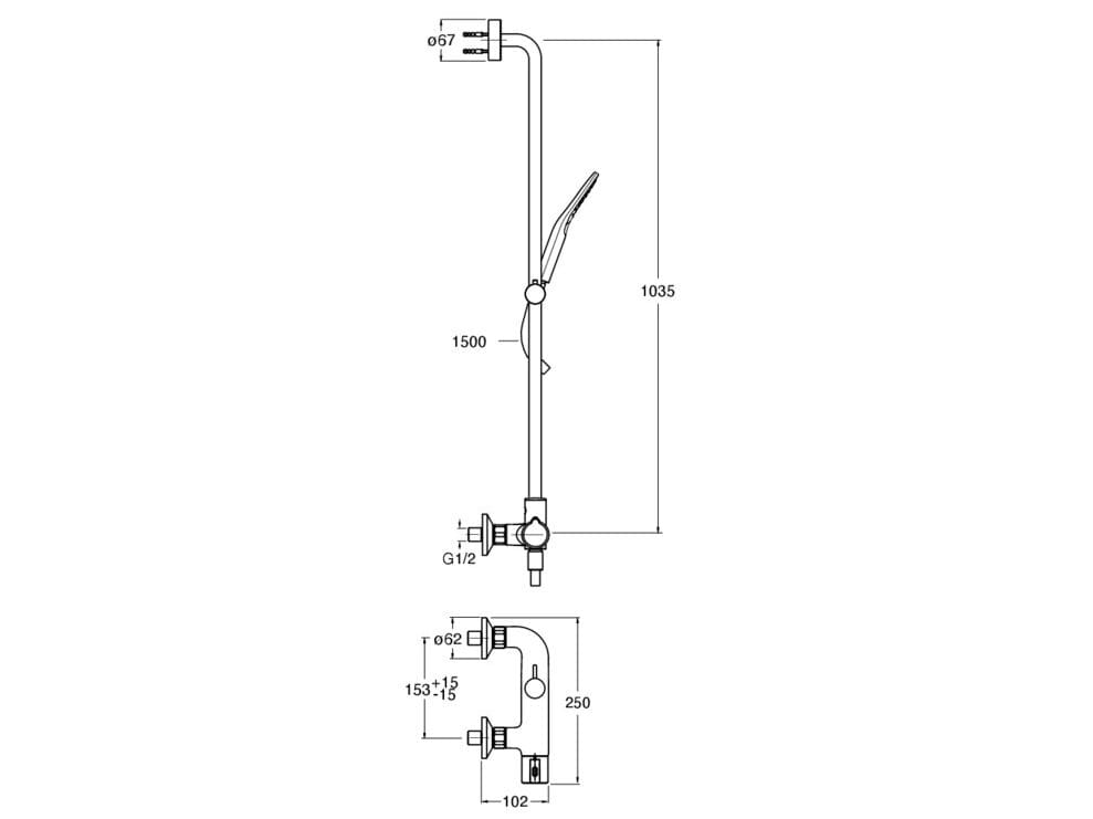 ABS настенный термостатический душ колонка с душем CRISTINA Rubinetterie душевые колонны-Shower &amp ARCH-00073466 - Вид №1