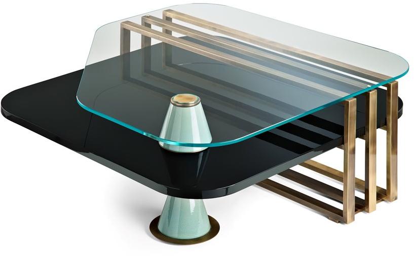 MARIONI Низкий лакированный журнальный столик из дерева Palm 02962 - Вид №2