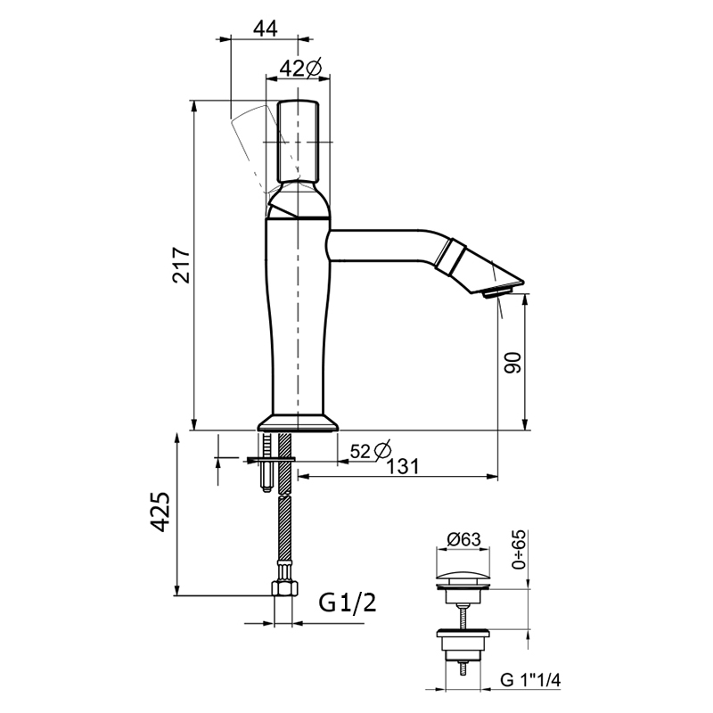 OA830102010 Смеситель для раковины Webert Opera - Вид №2