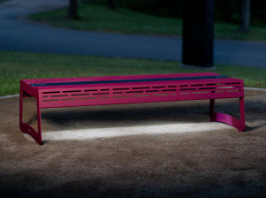 Скамья из нержавеющей стали со встроенным освещением