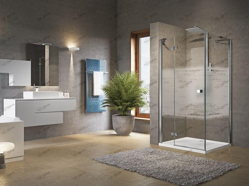 NOVELLINI Угловая душевая кабина с распашной дверцей и неподвижным бортиком Brera sun-id-1440181