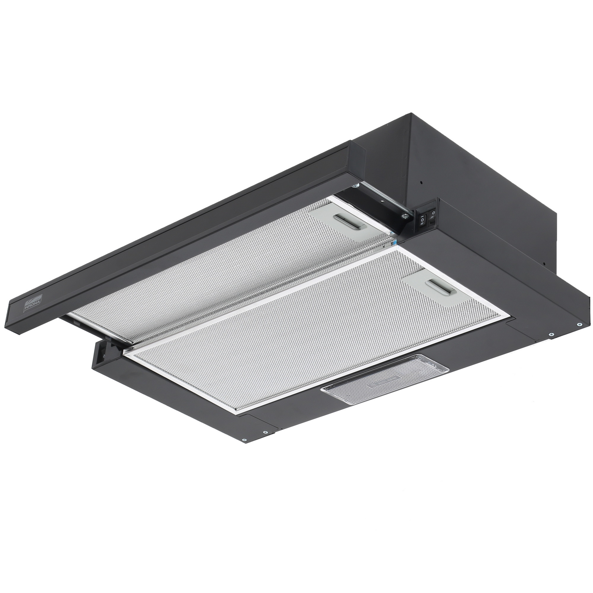 1607103 Вытяжка телескопическая KRONA KAMILLA 600 Glass черный/черный STDN-0145655 - Вид №3