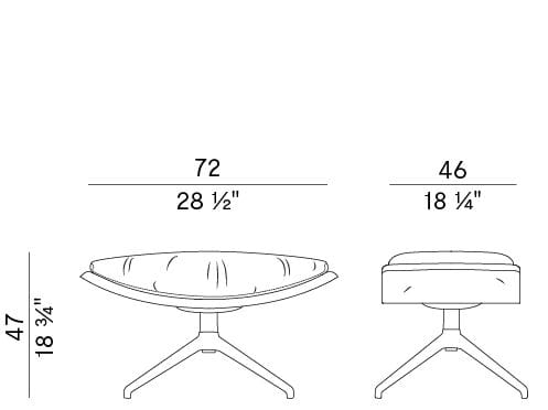Кожаная мягкая поворотная подставка для ног Potocco ARCH-00072082 - Вид №2