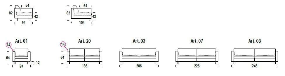 Ткань диван Felis Softliving ARCH-00082072 - Вид №4