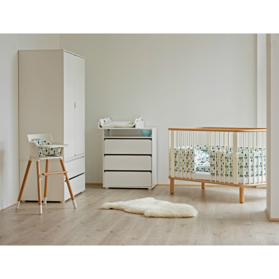 Кроватка Flexa Baby, белая с лакированными ножками, 88х145х75 см 801780195 - Вид №1