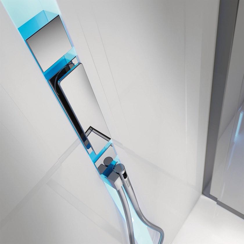 Gruppo Treesse Прямоугольная душевая кабина из стекла с поддоном Sistema doccia sun-id-1354076 - Вид №3